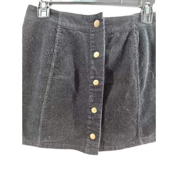 Rue 21 Black Corduroy Button Down Mini Skirt Women's Size Small - Picture 2 of 4